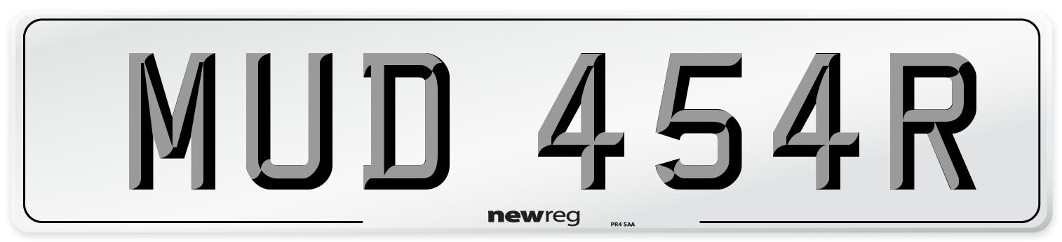 MUD 454R Number Plate from New Reg